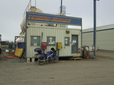 Filling Up at America's Northern-most Gas Station, Tesoro Alaska in Deadhorse at Prudhoe Bay