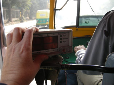 New Delhi autorickshaw meter