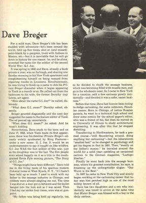 Bregers biography from a 1948 King Features catalog