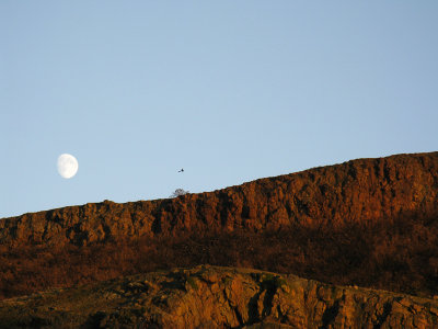 Moon rise over Lang Rigg