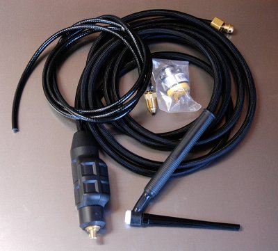 Torch handle, argon hose and line plug