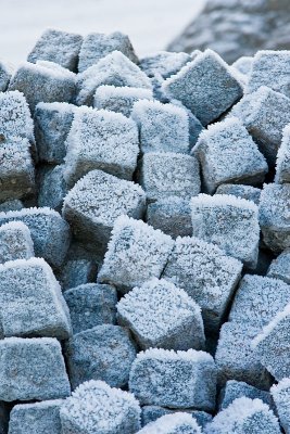 Frosty paving-stones