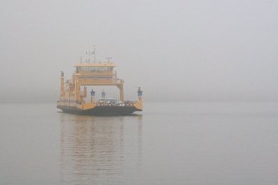 The ferry coming back