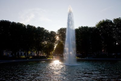 The sunlit fountain