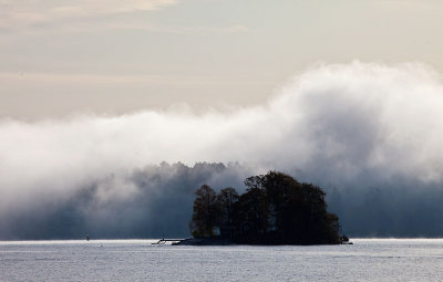Fog lifting over the archipelago