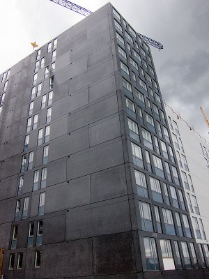 A very gray building