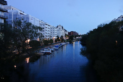 Faint light over the canal