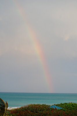 Rainbow over ocean