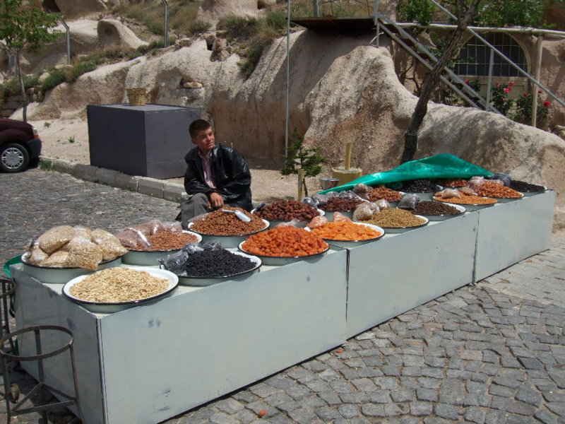 Uchisar:  Dried fruits and nuts in the Uchisar town square