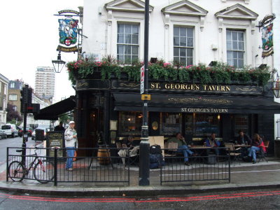 By far our favorite pub, St George's Tavern near Victoria Station with great fish & chips