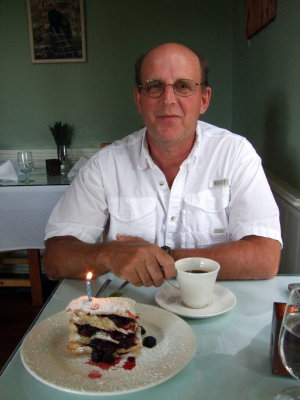 Bob's birthday dessert; a blackberry Napoleon