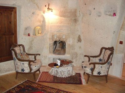 Goreme: We really enjoyed our fireplace and could see it from the bed.