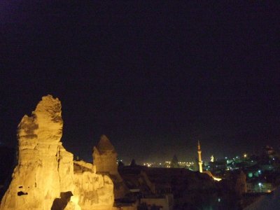 Goreme: A night view from the Travellers Cave Hotel
