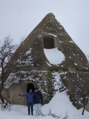 Goreme: Lisa and I are excited--we found a house made out of a giant Hershey Kiss!