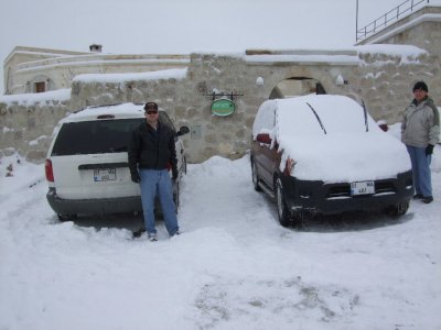 Goreme: We had the benefit of all-wheel drive, but not Rich in his family van.  However, we all made it home safely.