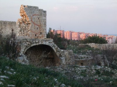 This is Akkale castle with apartments of Limonlu in the background