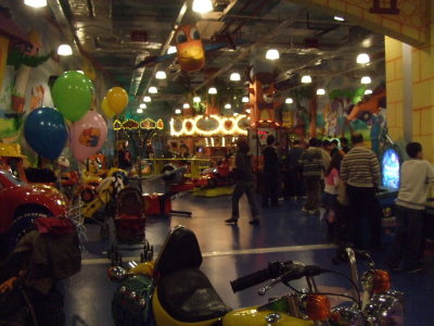 And now for something totally different--kids' carnival area in the mall
