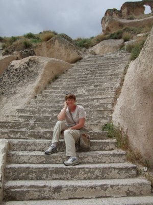 Uchisar:  Last set of steps to get to the top of the fortress.