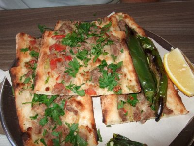 Uchisar:  Mixed pide or Turkish pizza