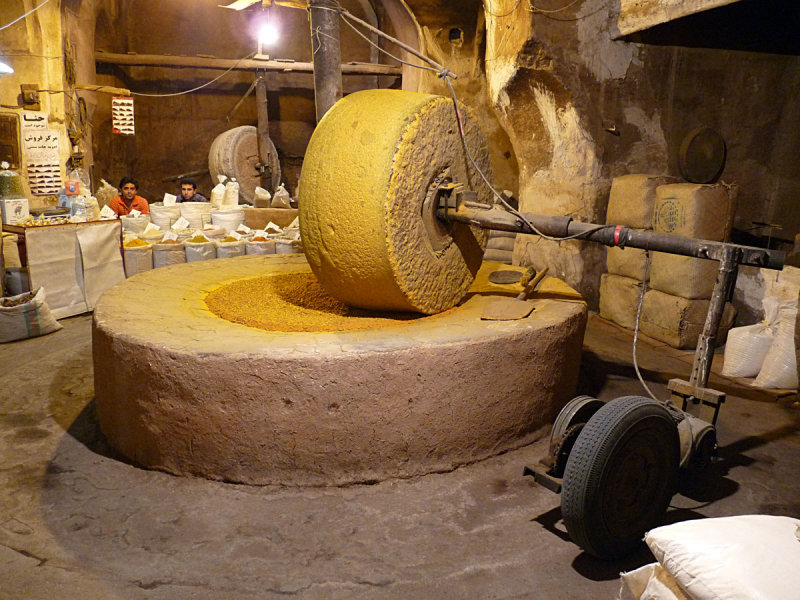 a stone mill inside the bazaar