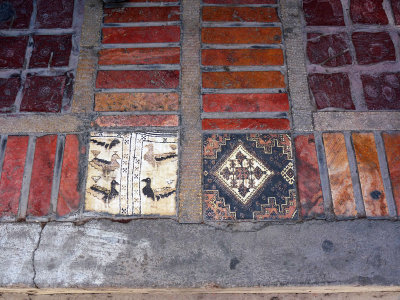 artistic tile work on pavement