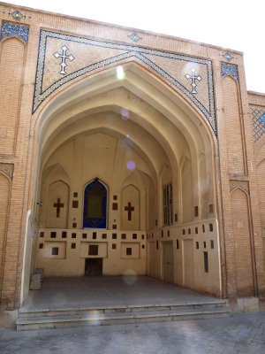 Islamic tiles and designs alongside Christian imagery