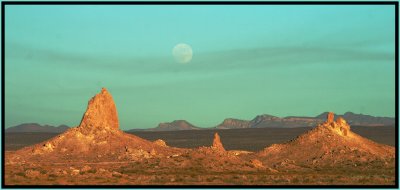 Moonrise Over The Pinnacles and Smoke