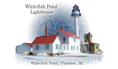 Whitefish Point Lighthouse snow