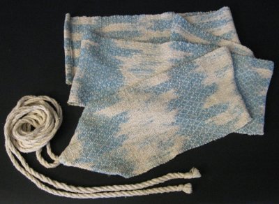 Obi for the cotton kimono - hand-dyed silk noil