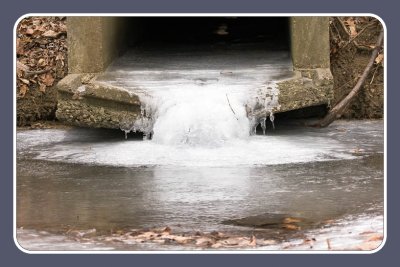 Frozen Storm Drainage Water