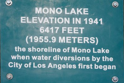 Mono Lake Elevation in 1941 @ 6417 Feet