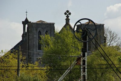 Lifting bridge and church, Monasterevin