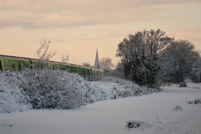 Train approaching Maynooth