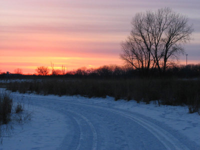 Winter Sunset on the Prairie
