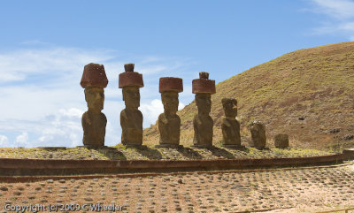 Ahu Nau Nau Altar These back up to a beach. There were originally more and they weren't all re-erected.