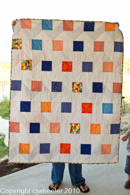 Back of zigzag quilt