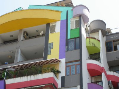 Colourful building Tirana