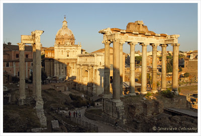 Il Tempio di Vespasiano, l'Arco di Settimio Severo e il Tempio di Saturno