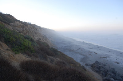 View of the beach from the bluff
