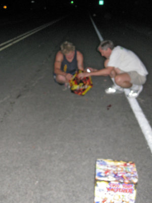 We found Matthew.  Sitting in the middle of NM State Route 80 lighting a mortar round on the Fourth of July.