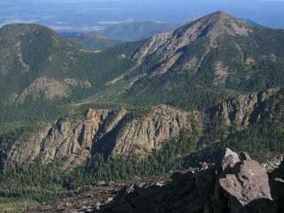 Rugged terrain around Weatherford Peak
