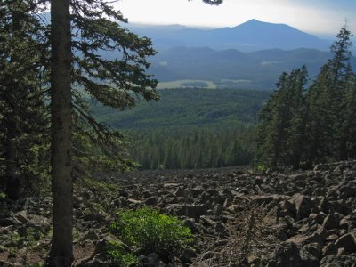 View down a talus slope