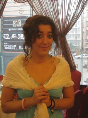Britt eagerly awaiting the start of the wedding