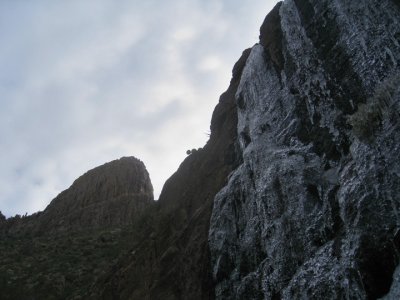 Ice on the cliffs below the Flatiron