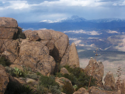 View from the top towards Four Peaks