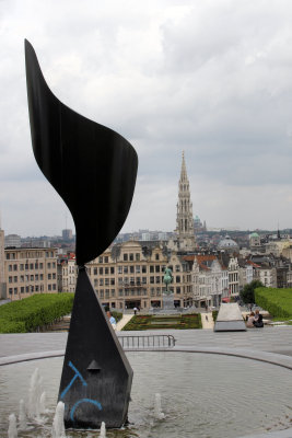 View at old city center from Mont  des Arts