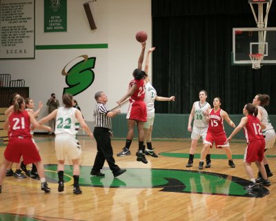 Seton Catholic Central High School's Girls Basketball Team versus Chenango Valley High School in the Section IV Tournament