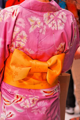 Kyoto young woman with yukata summer traditional dress