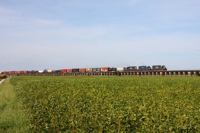 SB train over the flood plain