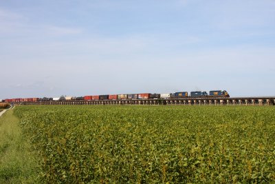 SB train over the flood plain